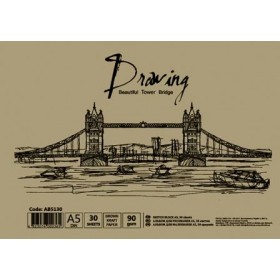 Альбом для рисования А5, 30 листов (90 г/м​2) с коричневой крафт-бумагой